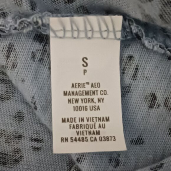 NEW Aerie Blue Heart Leopard Print T-shirt Dress Knot Front Size S - Picture 8 of 11